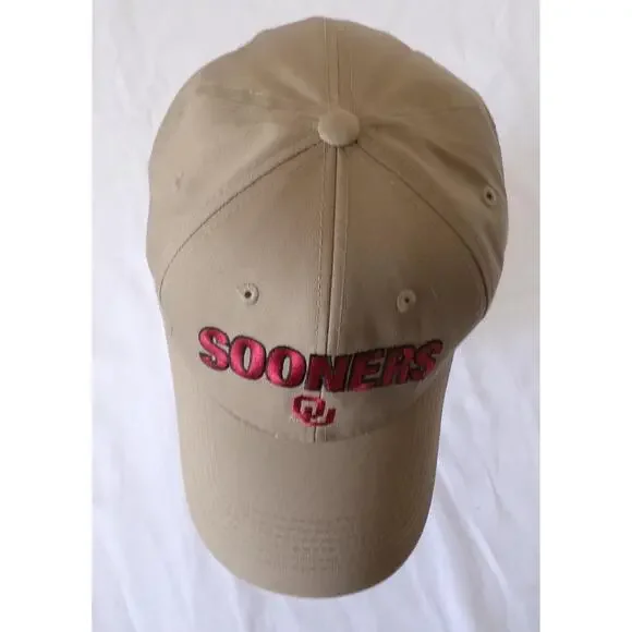 Captivating Headgear OU Sooners Tan/Beige Embroidered Logo Adjustable Cap - Picture 12 of 12